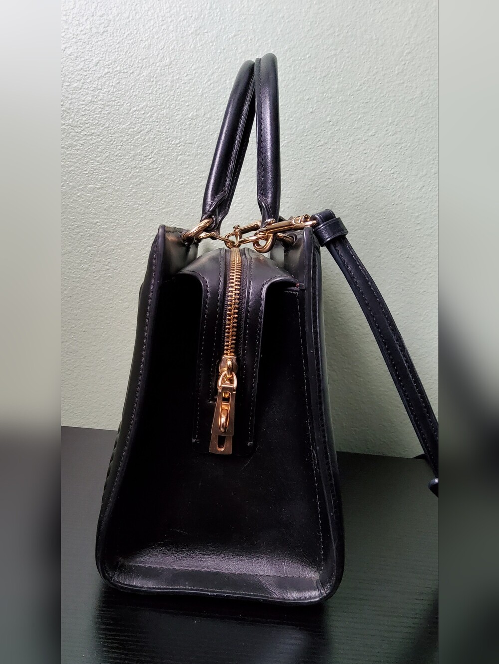 Coach Black Quilted Leather Satchel with Matching Wallet - Picture 5 of 11